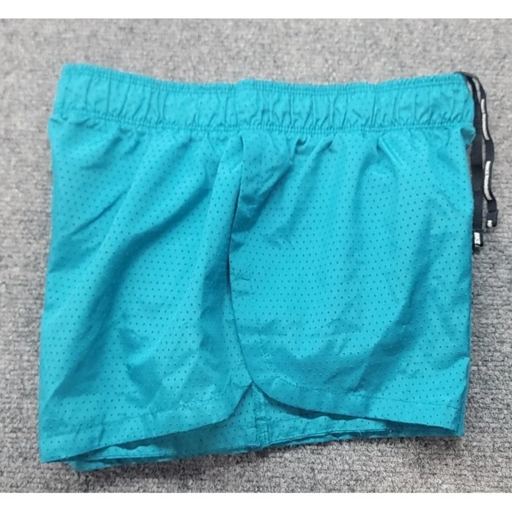 Nike Dri-Fit Running Shorts Women's Small Teal Built-in Brief Drawstring Pocket